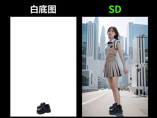 AI-写实鞋子场景模特