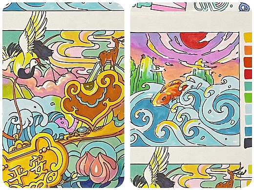 【传统元素】马克笔手绘元素