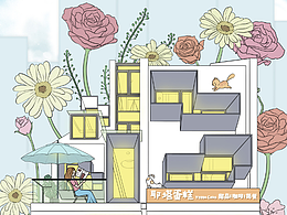 花盛开的街道系列1~蛋糕店插画