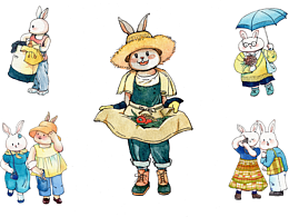 水彩插画 | 兔子的日常