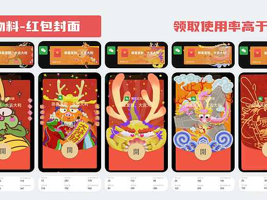 龙年插画红包封面设计