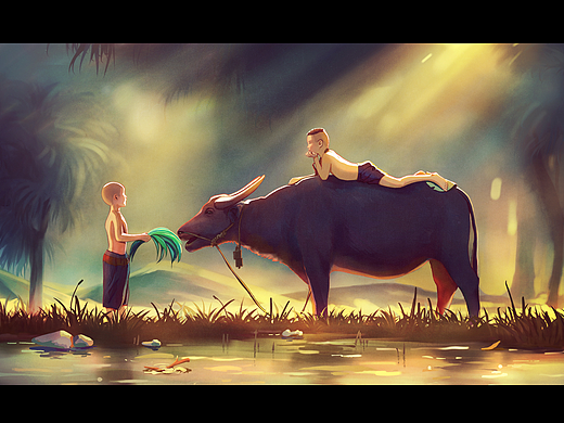 牧童（个人主页-ZNjMwOTk1MDQ=） - 创作习作 - 站酷设计师冰雨冰雨原创素材 - 站酷ZCOOL