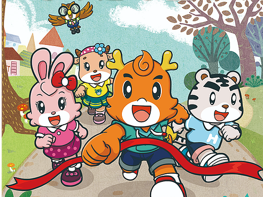 《优优龙幼升小家庭学习乐园》封面卡通设计