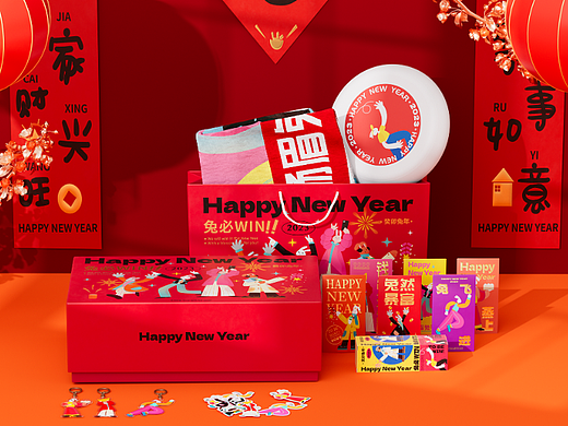 兔年新年礼盒 | 系列插画包装设计 | 妍子喵STUDIO