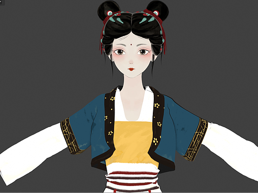 blender案例-中国水墨风，人物全流程制作