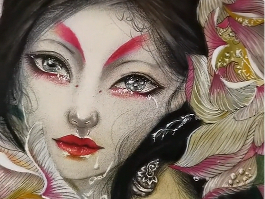 水彩插画|《荷妖》