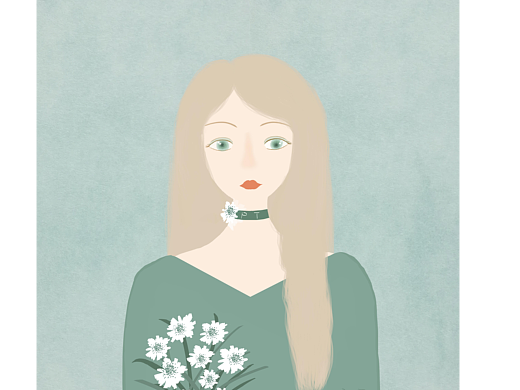 The girl with green eys（个人主页-ZNTkzMjQ2MzY=） - 创作习作 - 站酷设计师潘婷Painting原创素材 - 站酷ZCOOL