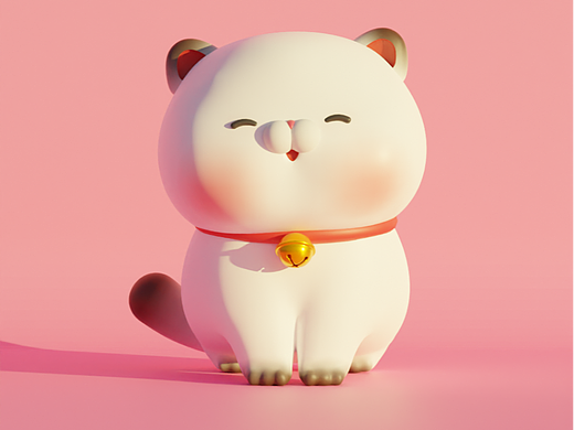 Blender练习-可爱小白猫