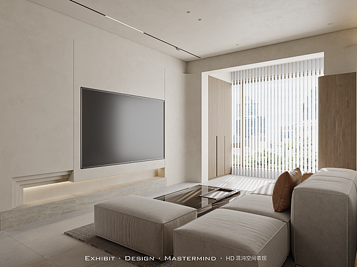 诧寂美学 平层客餐厅效果 X 混沌空间表现