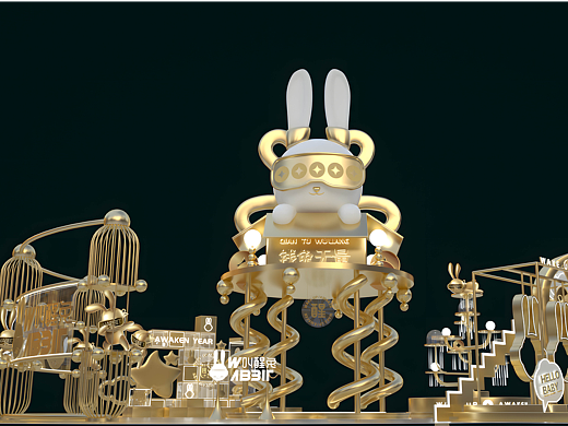 兔年IP美陈-金色版（个人主页-ZNjQxMzUwOTI=） - 建筑/空间 - 站酷设计师Jasmin_原创素材 - 站酷ZCOOL