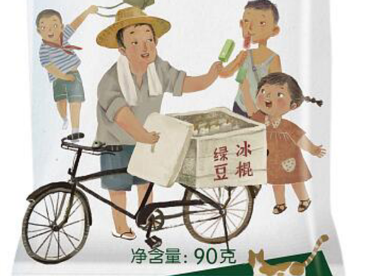 绿豆冰棍包装插图绘制