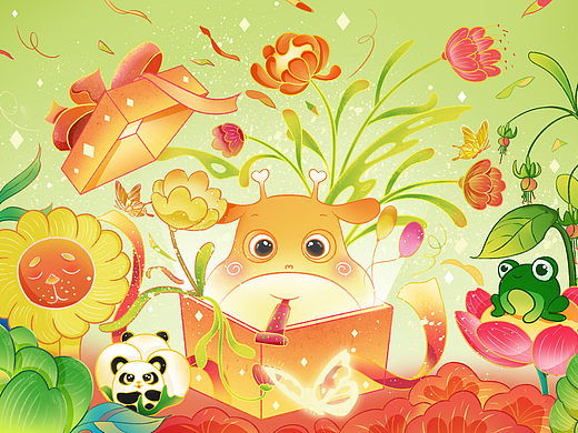 茶派的美好世界 夏日惊喜（个人主页-ZNjU0MTY3NjA=） - 艺术插画 - 站酷设计师早蛙原创素材 - 站酷ZCOOL