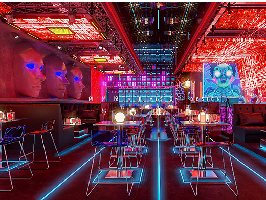 休闲娱乐|230㎡赛博朋克工业风 ·嘻哈酒吧