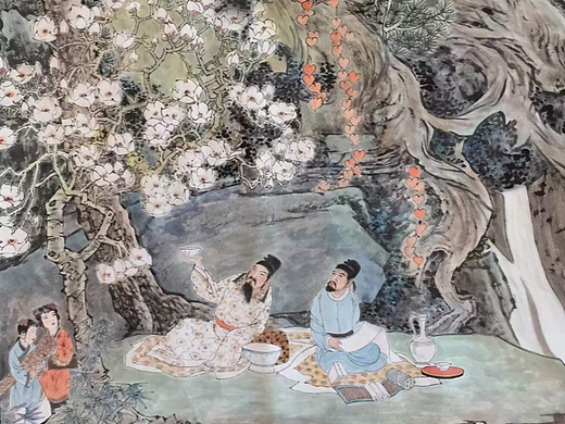 仿劉旦宅《李杜論文图》