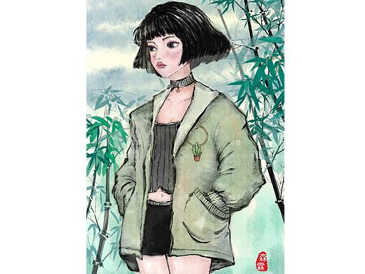 水墨风人物习作