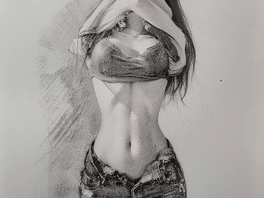 一张速写转AI重绘作品