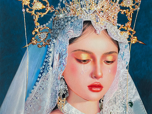 彩铅人物-《太阳女神像》