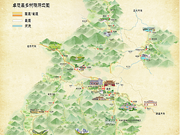 卓尼县乡村旅游手绘地图|大峪沟风景区手绘地图