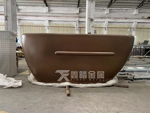 酒店喷砂玫瑰金不锈钢接待台 定制会所配套金属制品