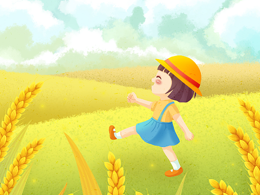 节气肌理噪点风芒种海报插画