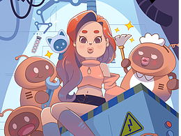 【矢量插画】机器娃娃