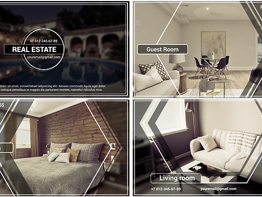 PR模板|专业设计精美动画文本过渡效果经典房地产酒店