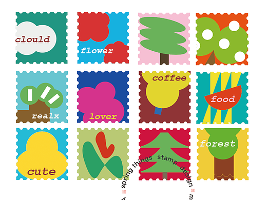 春天的邮票（个人主页-ZNjU0NTQzNTI=） - 图案 - 站酷设计师Kanu原创素材 - 站酷ZCOOL