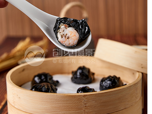 黑松露虾饺~糕点摄影