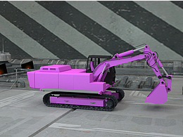 C4D挖掘機(jī)建模渲染