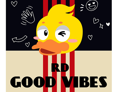 小黃鴨/GOOD VIBES/品牌RUDDER DUCK（個(gè)人主頁-ZNTgzMTM4ODQ=） - 圖案 - 站酷設(shè)計(jì)師喵汪花園原創(chuàng)素材 - 站酷ZCOOL