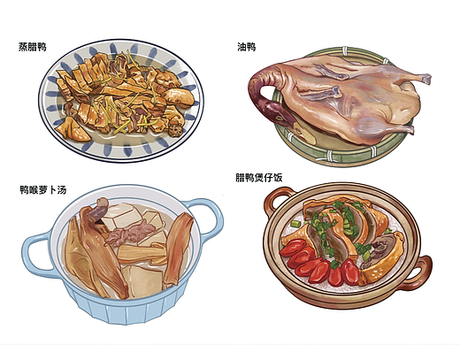 油鸭包装（插画部分）