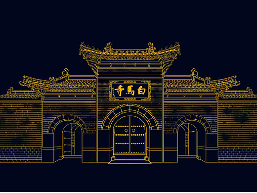 一些线稿练习（开封府/白马寺/牡丹）