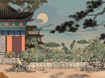 手绘国风大屏