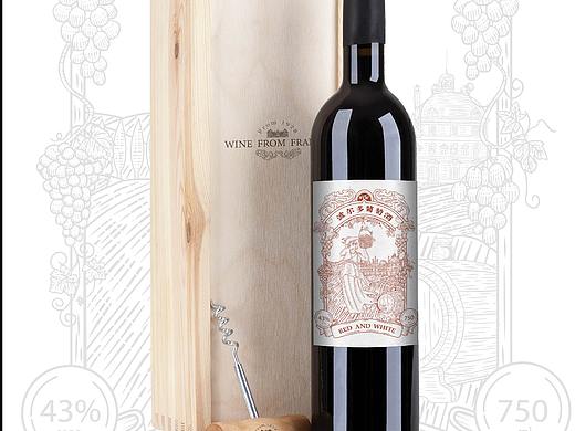 葡萄酒版画设计