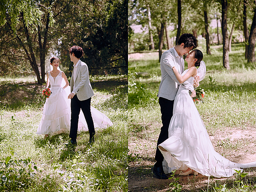 如果有两颗心我肯定会爱你两次，森系婚纱照