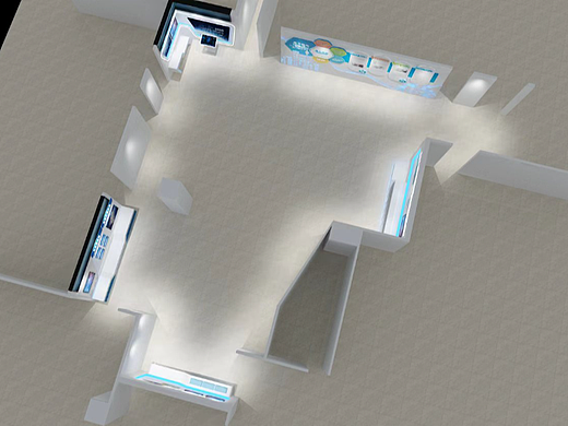 企业走廊展示设计3D效果图