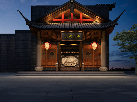 庭院火鍋店（個人主頁-ZNjIwNDg3MjQ=） - 商業(yè)空間設(shè)計 - 站酷設(shè)計師Z787431237原創(chuàng)素材 - 站酷ZCOOL