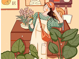 扁平风人物插画和极简插画