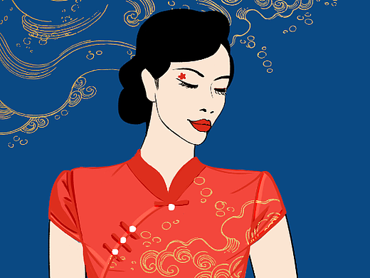 旗袍（个人主页-ZNjEzMTQwMDA=） - 商业插画 - 站酷设计师世丹原创素材 - 站酷ZCOOL