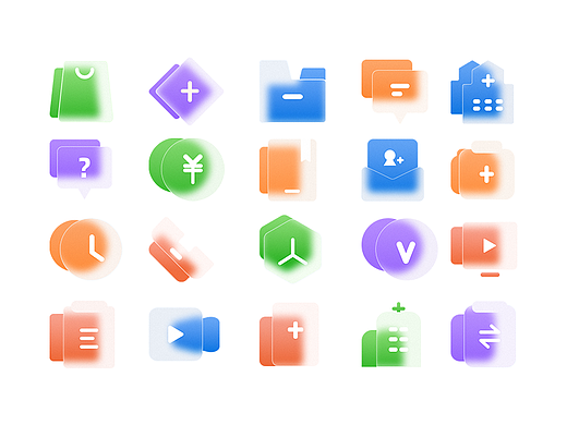 icon 毛玻璃图标设计