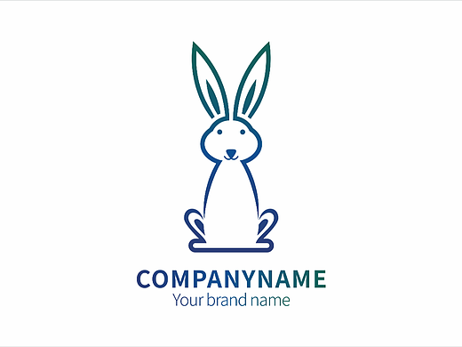 兔子元素抽象图形LOGO设计