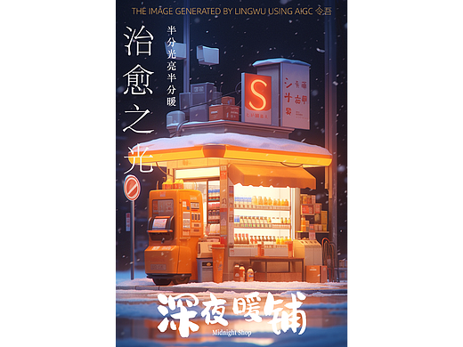 AIGC｜Midjourney设计之深夜暖铺