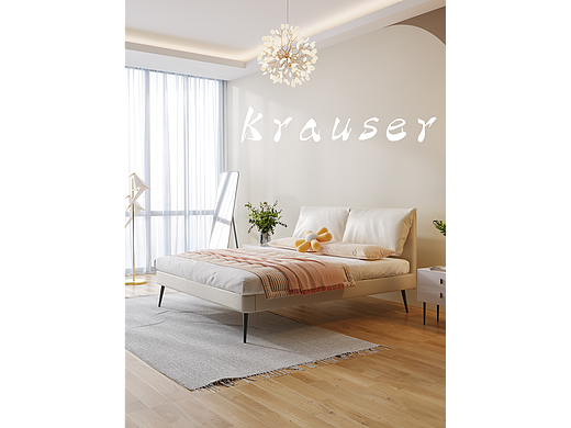 Krauser 效果图表现-清新奶油风真皮软床