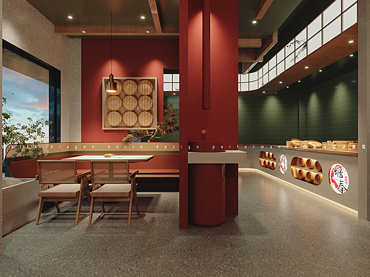 新中式饭店——白龙马效果图