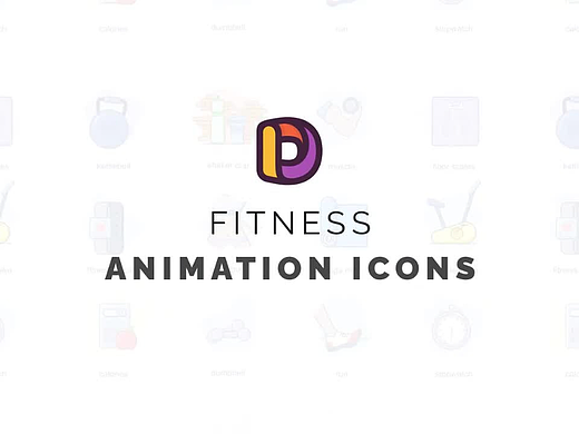 AE模板 | 动态彩色健身图标展示锻炼瑜伽健身视频片头