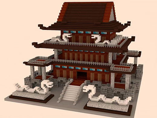 像素风古风建筑