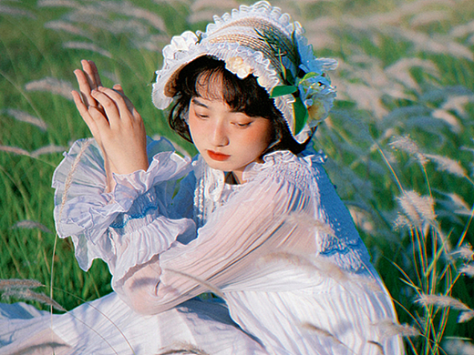 北美耳草手工绣花仙女裙
