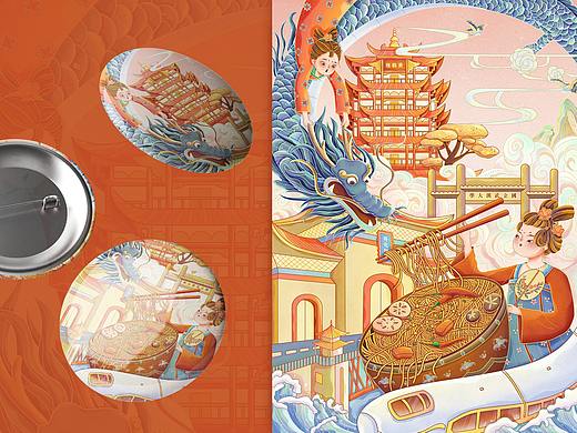 国风线性插画｜城市系列之江城武汉