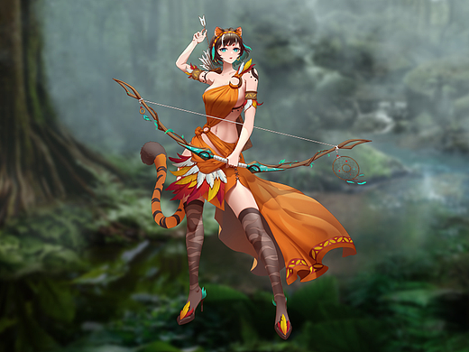 十二生肖2.0——寅虎（个人主页-ZNjAxOTQ5Mjg=） - 游戏原画 - 站酷设计师Nana的白兔原创素材 - 站酷ZCOOL