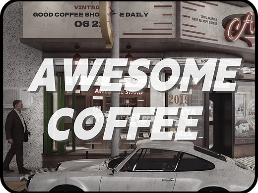 AWESOME COFFEE 阿婶咖啡#咖啡门店#门头设计#商业设计